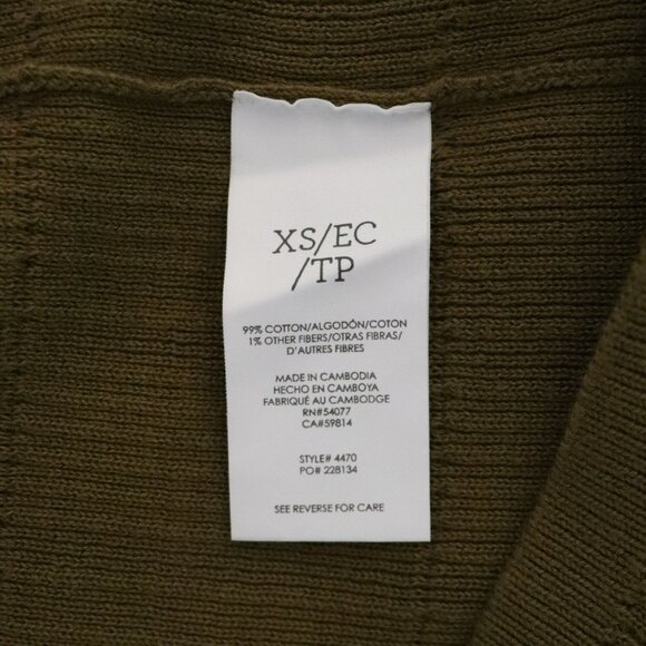 Cabi Polo Flap-Pocket Collared XS Green Ribbed Long Sleeve Cardigan - Picture 10 of 11